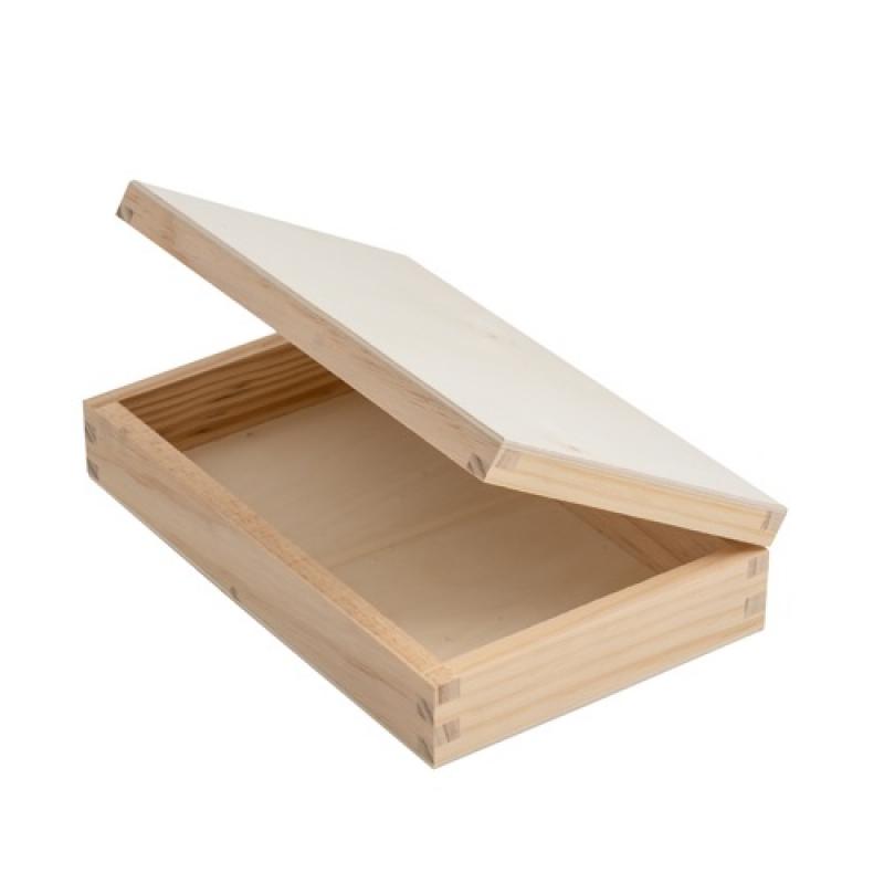 FAIBO Caja de madera para decorar, 23 x 14 x 5 cm