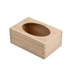 FAIBO Caja para pañuelos de madera para decorar 17,5 x 11,5 x 7 cm