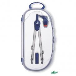 FAIBO Compás SERIE BLUE-LINE con adaptador universal y caja de minas, ambos brazos articulados, uno con alargadera telescópica, longitud 150 mm