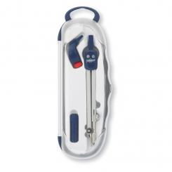 FAIBO Compás SERIE BLUE-LINE con adaptador universal y caja de minas, un brazo articulado, longitud 138 mm