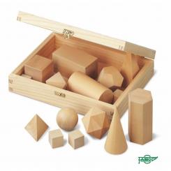 Faibo Cuerpos geométricos 15 sólidos, de madera,