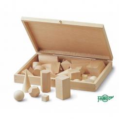 Faibo Cuerpos geométricos 30 sólidos, de madera,