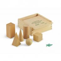 FAIBO Cuerpos geométricos de madera, 6 piezas en caja de madera