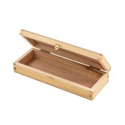 FAIBO Estuche plumier con cierre metálico de madera para decorar 23 x 9 x 4 cm