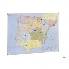 Faibo Mapa españa, con marco de aluminio, 101 x 137