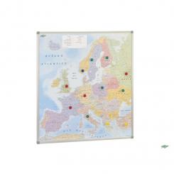 Faibo Mapa europa, con marco de aluminio, 101 x 113