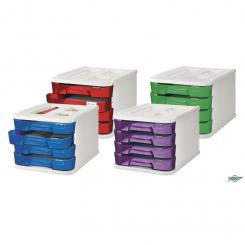 Faibo Mueble con 4 cajones transparentes Violeta