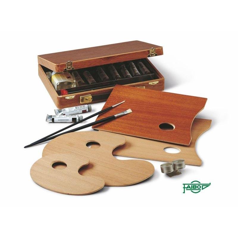 FAIBO Paleta de madera en sapeli ovalada 36x27 cm