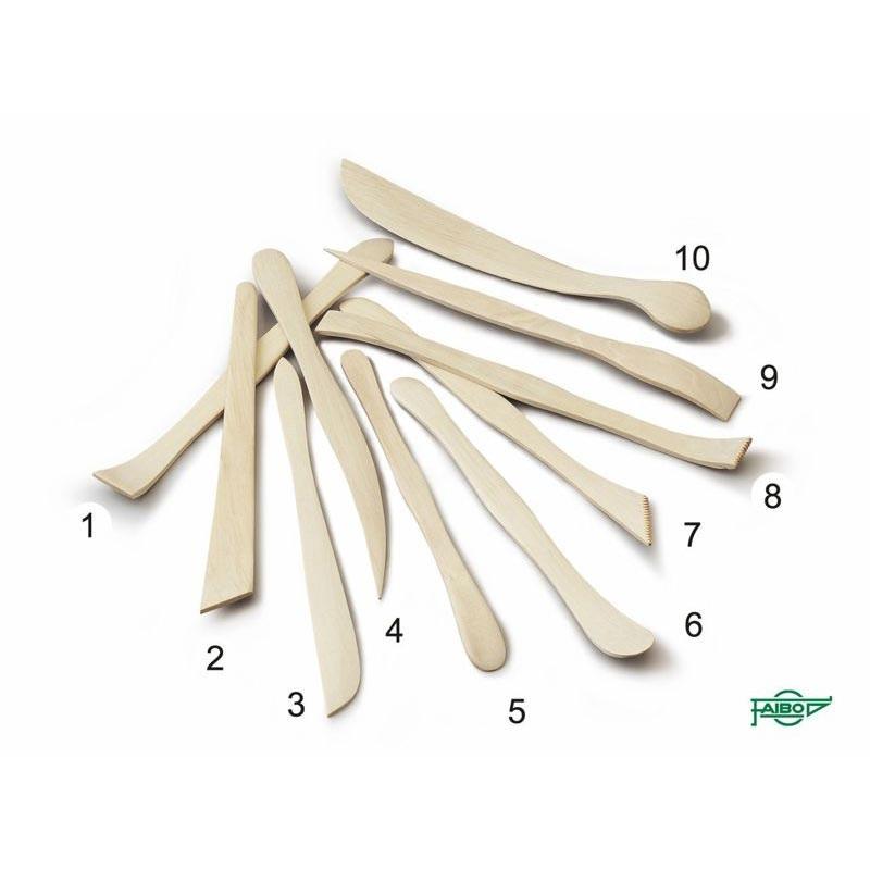 FAIBO Palillo de madera para modelar, forma nº4, 20 cm