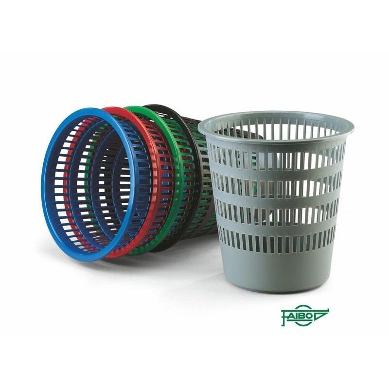 FAIBO Papelera de rejilla de plástico RECICLADO color gris 16 L.