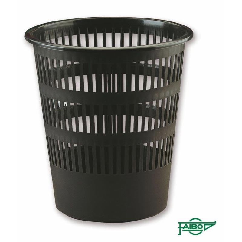 FAIBO Papelera de rejilla de plástico RECICLADO color negro 16 L.