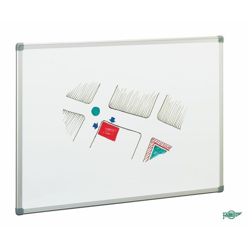 FAIBO Pizarra estratificada blanca MATE (especial para proyecciones) con marco de aluminio, 45 x 60