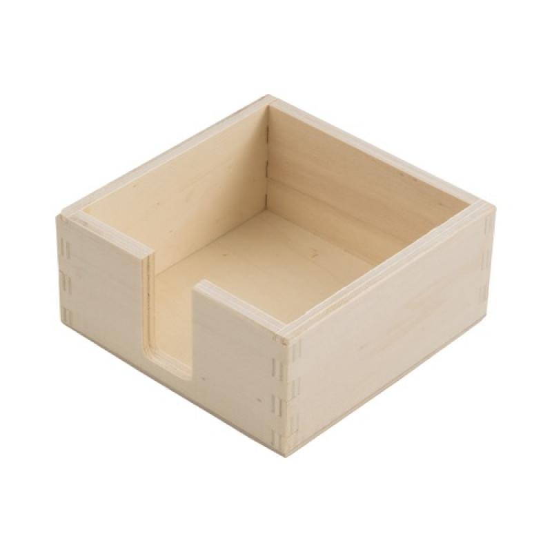 FAIBO Portanotas de madera de chopo para decorar 12 x 12 x 5 cm