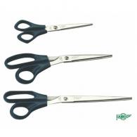 FAIBO Tijera para oficina de acero inoxidable punta roma con empuñadura de plástico en blíster individual 21 cms