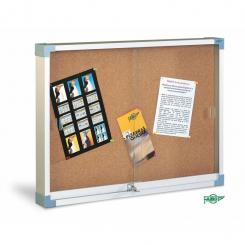 Faibo Vitrinas para anuncios, estructura de aluminio, superficie corcho, puertas cristal., 100 x 146