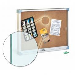 Faibo Vitrinas para anuncios, estructura de aluminio, superficie corcho, puertas cristal seguridad., 100 x 146