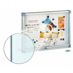 Faibo Vitrinas para anuncios, estructura de aluminio, superficie metálica blanca, puertas cristal de seguridad., 100 x 146