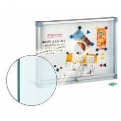 Faibo Vitrinas para anuncios, estructura de aluminio, superficie metálica blanca, puertas cristal de seguridad., 60 x 80