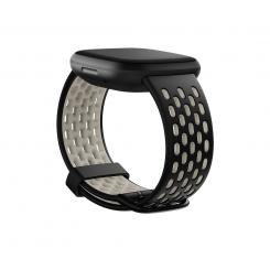 Fitbit FB174SBBKWTL smart wearable accessory Grupo de rock Negro, Blanco Aluminio, Silicona