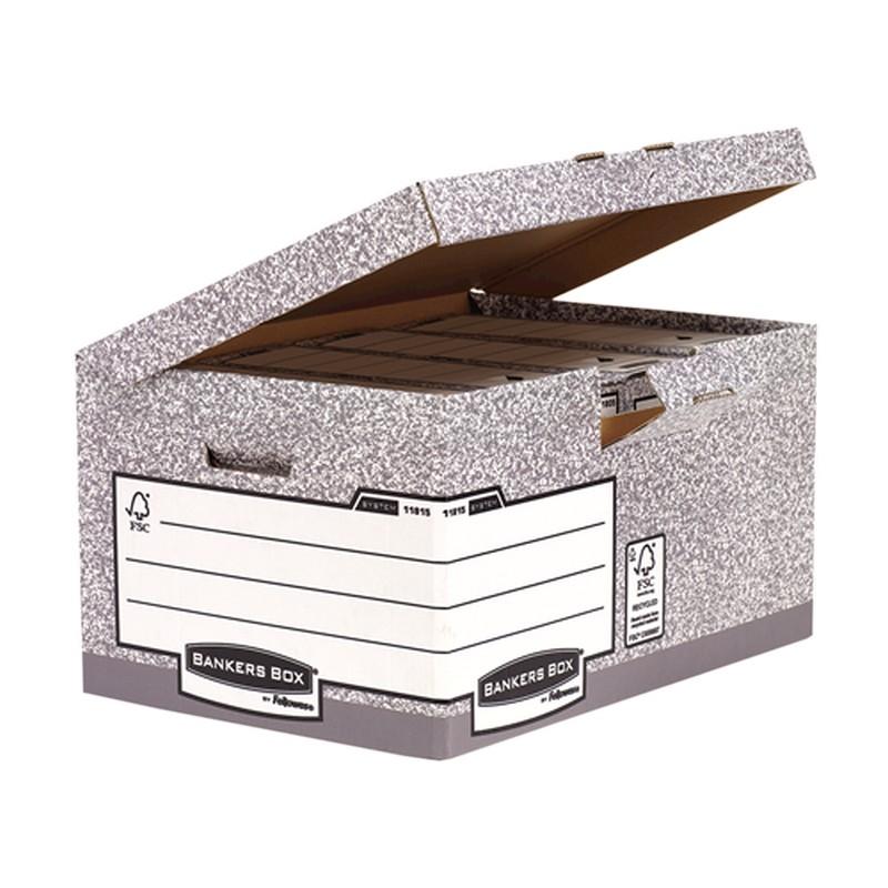 Fellowes Maxi contenedor de archivos con tapa fija Gris