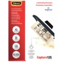 FELLOWES Pack 25 Fundas Plastificar 125 micras Brillo A3