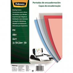 FELLOWES Pack de 100 portadas PVC opaco Gris A4 180 micras