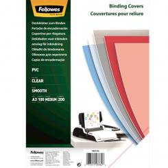 FELLOWES Pack de 100 portadas PVC transparente cristal A3 200 micras