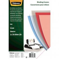 FELLOWES Pack de 100 portadas PVC transparente cristal A4 200 micras