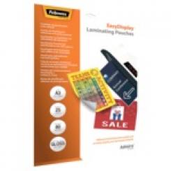 FELLOWES Pack de 25 Fundas de Plastificar Adhesivas EasyDisplay 80 micras A3