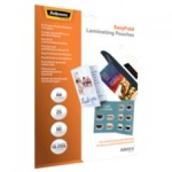 FELLOWES Pack de 25 Fundas de Plastificar Adhesivas EasyFold 80 micras A4