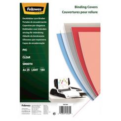 FELLOWES Pack de 25 portadas PVC transparente cristal A4 180 micras