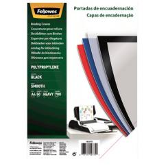 FELLOWES Pack de 50 portadas PP Negro A4 650 micras