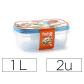 fiambrera-plasticforte-transparente-tapa-color-1-litros-pack-2-unidades