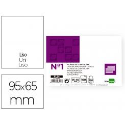 Ficha LIDERPAPEL lisa nº1 65x95mm paquete de 100 180g