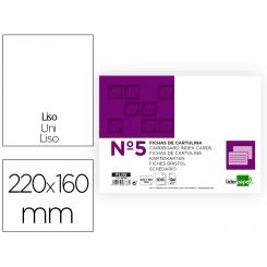 Ficha LIDERPAPEL lisa nº5 160x220mm paquete de 100 180g