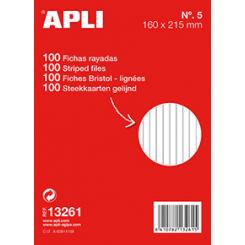 APLI Fichas Rayadas Nº5 160X215mm  100U