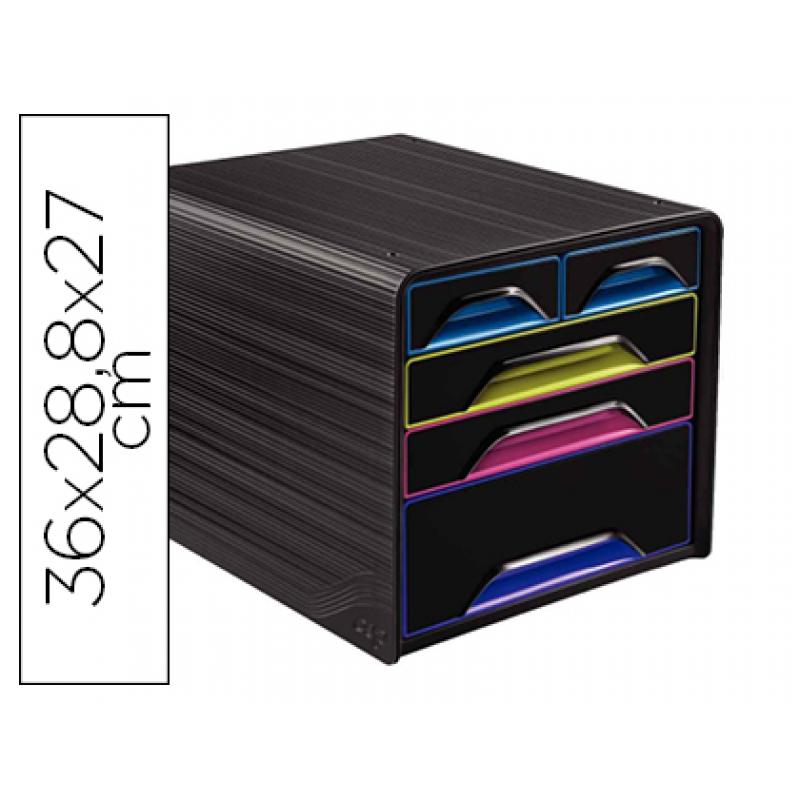 fichero-cajones-de-sobremesa-cep-5-cajones-mixtos-negro-multicolor-360x288x270-mm