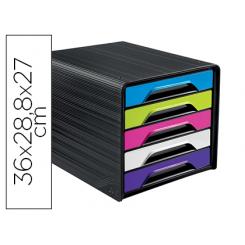 Fichero Cajones De Sobremesa CEP 5 Cajones Negro/Multicolor Flashy 360X288X270 mm