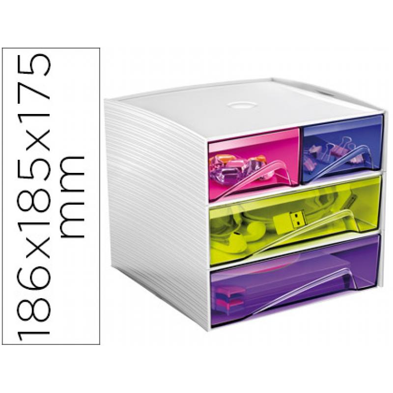 fichero-cajones-de-sobremesa-cep-mycube-4-cajones-poliestireno-multicolor-186x185x175-mm