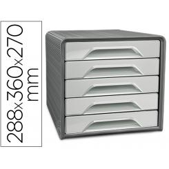 Fichero Cajones De Sobremesa CEP Smoove 5 Cajones Color gris 288X360X270 mm