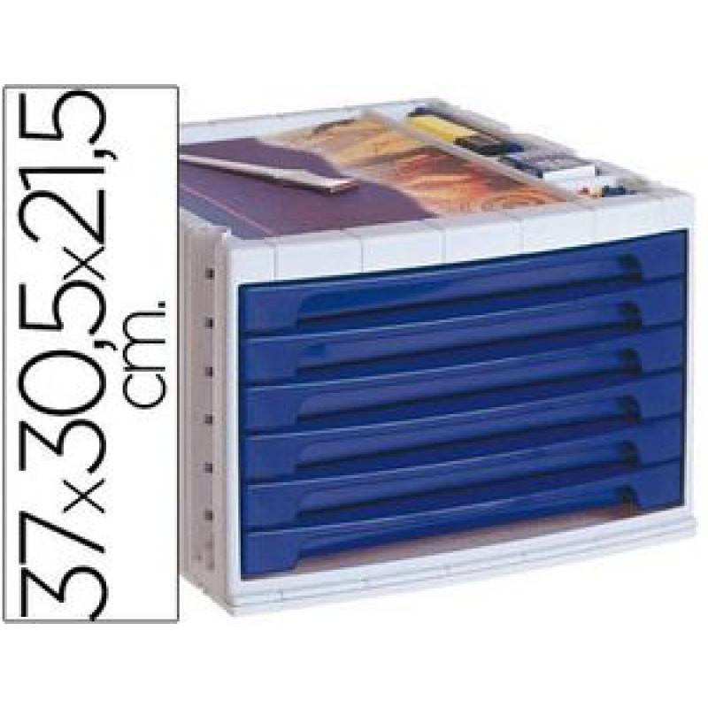 fichero-cajones-de-sobremesa-q-connect-370x305x215-mm-bandeja-organizadora-superior-6-cajones-azul-opaco