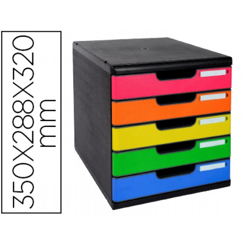 fichero-cajones-sobremesa-exacompta-iderama-arlequin-5-cajones-multicolores-350x288x320-mm