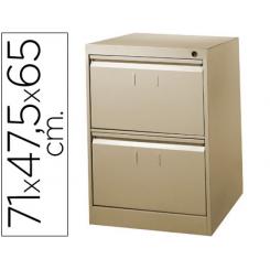 Fichero metalico de 2 cajones 71cm alto 65cm prof, 47,5 ancho color beige