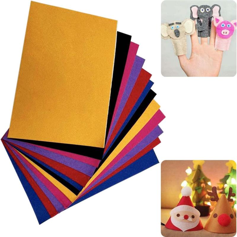 Fieltro Adhesivo 12 Unidades Manualidades Tejido de Fieltro Hojas adhesivas Autoadhesivas para Manualidades 20cm x 30cm