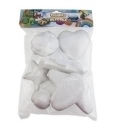 Figuras Poliespan Surtido Bolsa 6 (Estrella, Corazón, Perro, Avión, Coche, Piña)