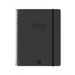 FINOCAM Agenda Anual (2024-25) 16 Meses Internacional IKON espiral tapa PP S/V E10 155X212 c/goma Negro