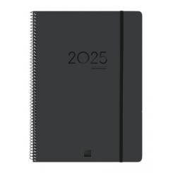 FINOCAM Agenda Anual (2024-25) 16 Meses Internacional IKON espiral tapa PP S/V E40 210X297 c/goma Negro