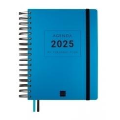 FINOCAM Agenda Anual (2024-25) 16 Meses TEMPUS Wire-O tapa PP S/V 4º 155X217 c/goma Azul