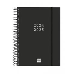 FINOCAM Agenda Anual (2024-25) 18 Meses Internacional espiral tapa PP 2D/P E10 155X212 c/goma Black