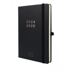 FINOCAM Agenda Anual (2024-25) 18 Meses Internacional MINIMAL cosida tapa extradura S/V Apais. M5 140X190 c/goma Negro